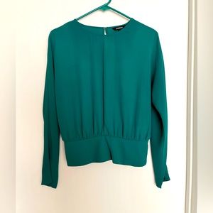 Teal Express blouse long sleeve